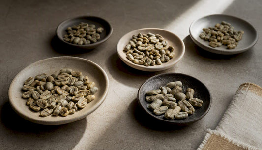 Diverse green coffee bean varietals